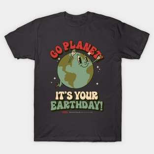 Go Planet It's Your Earth Day Retro Mascot Cute Earth Day T-Shirt